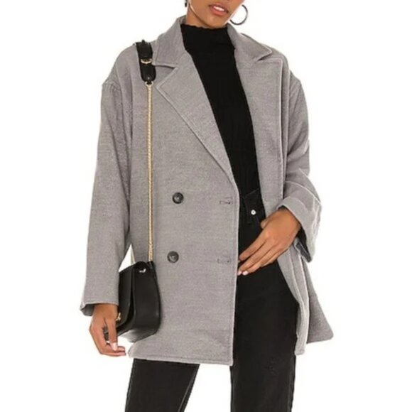 Free People Gray Hannah Oversized Blazer‎ Jacket Size XS - Picture 2 of 11